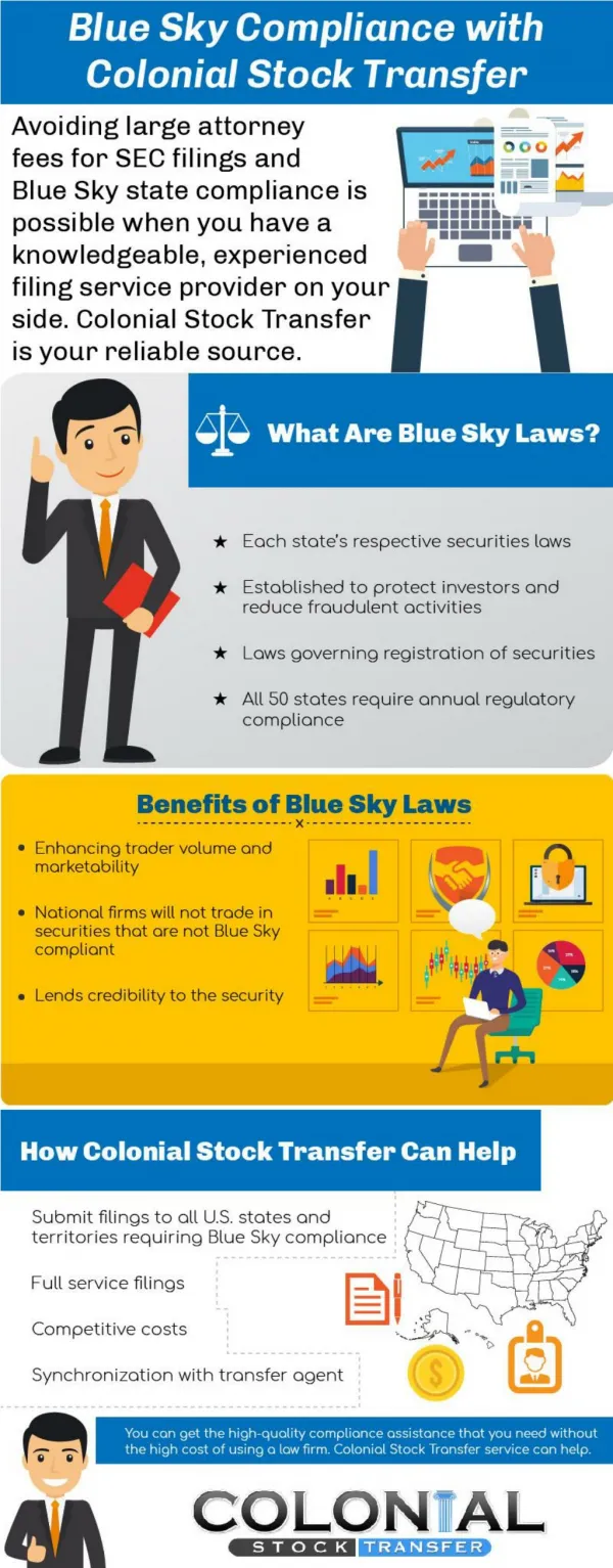 Blue Sky Compliance with Colonial Stock Transfer Service