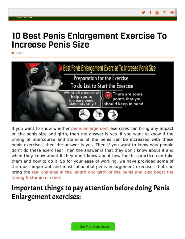 Enlargement Exercise for man