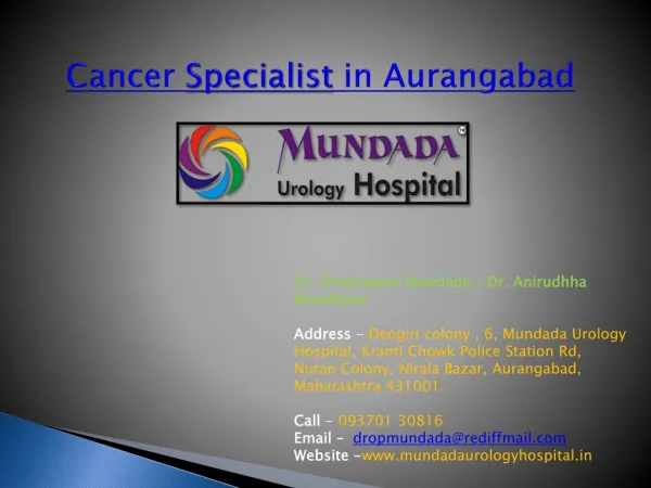 Cancer Specialist In Aurangabad | Oncologist Surgeon Doctors | Cancer Hospital in Aurangabad