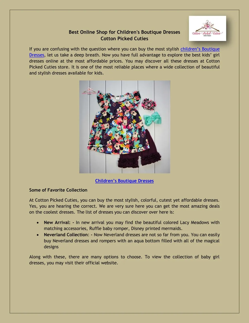best online shop for children s boutique dresses
