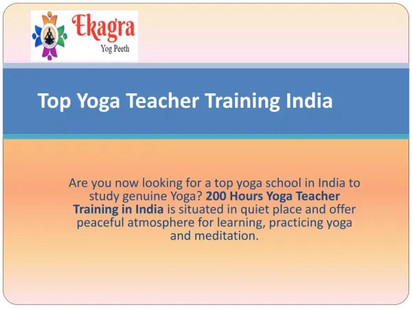 Top Yoga Teacher Training in India