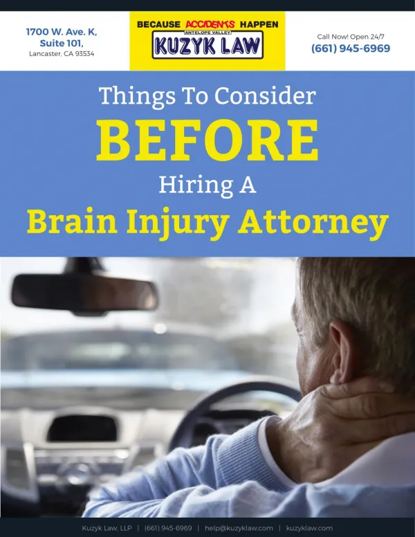 Things to Consider Before Hiring a Brain Injury Attorney