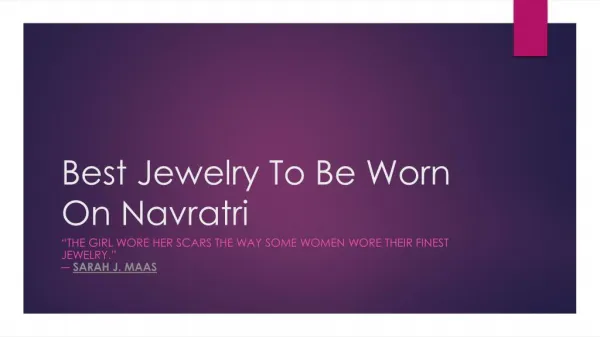 Best Jewelry To Be Worn On Navratri