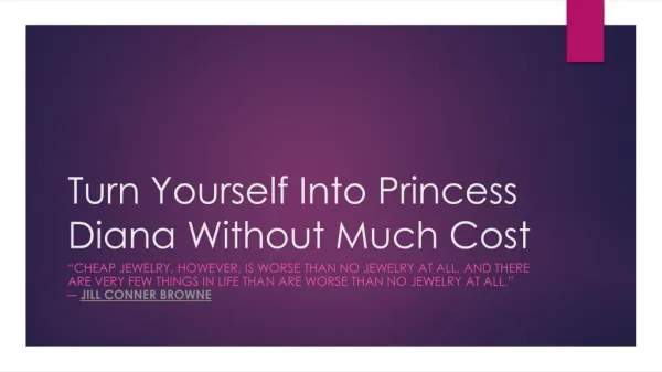 Turn Yourself Into Princess Dyana Without Much Cost