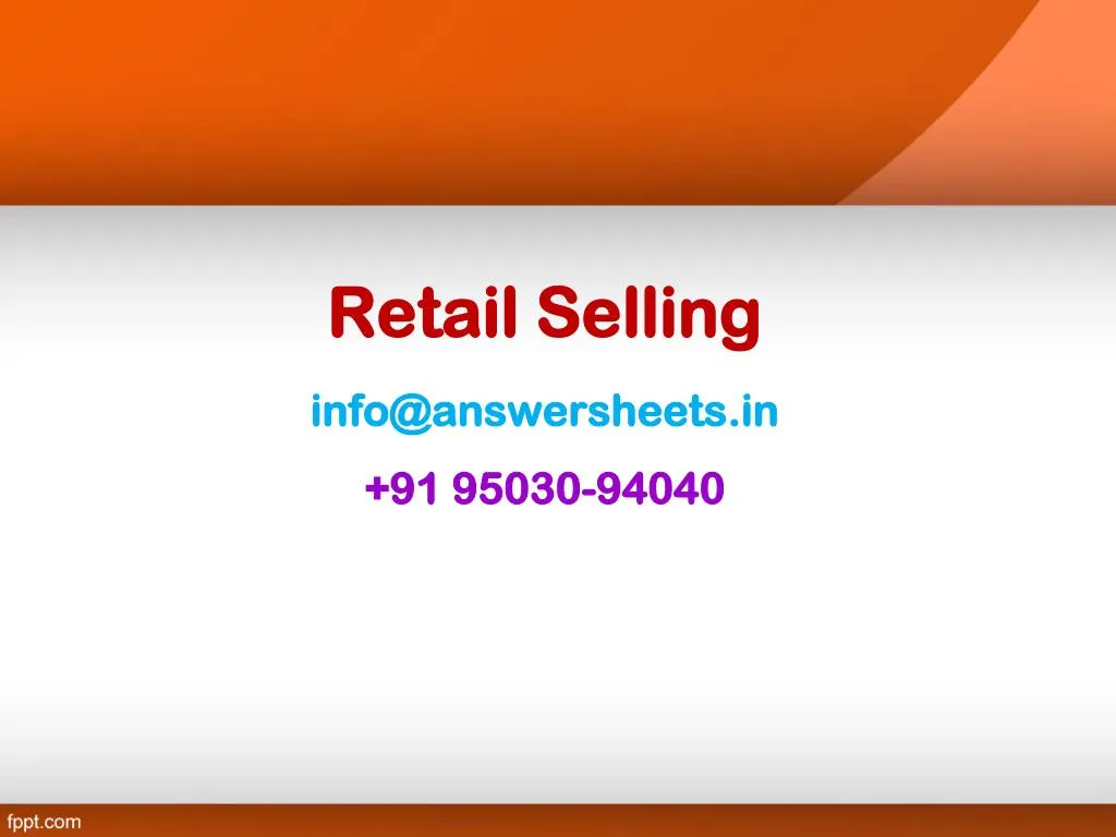 retail selling info@answersheets in 91 95030 94040