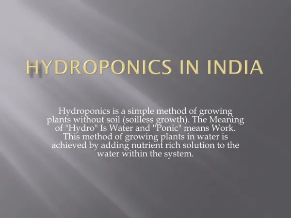hydroponics in delhi
