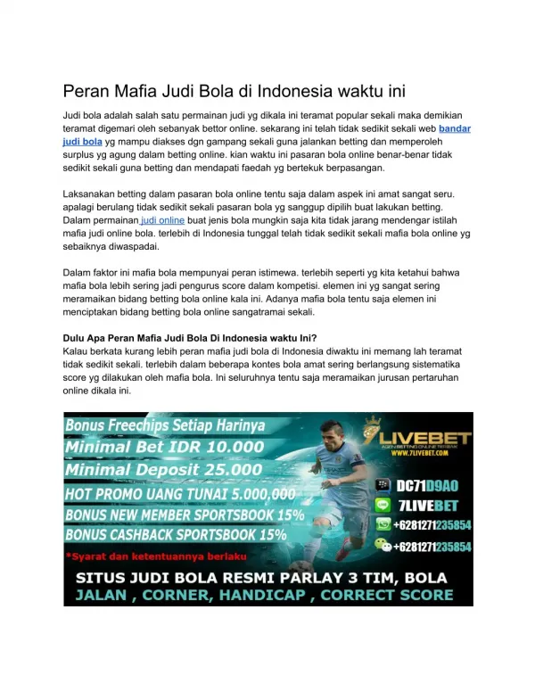 7LIVEBET - BANDAR JUDI BOLA ONLINE DAFTAR SBOBET