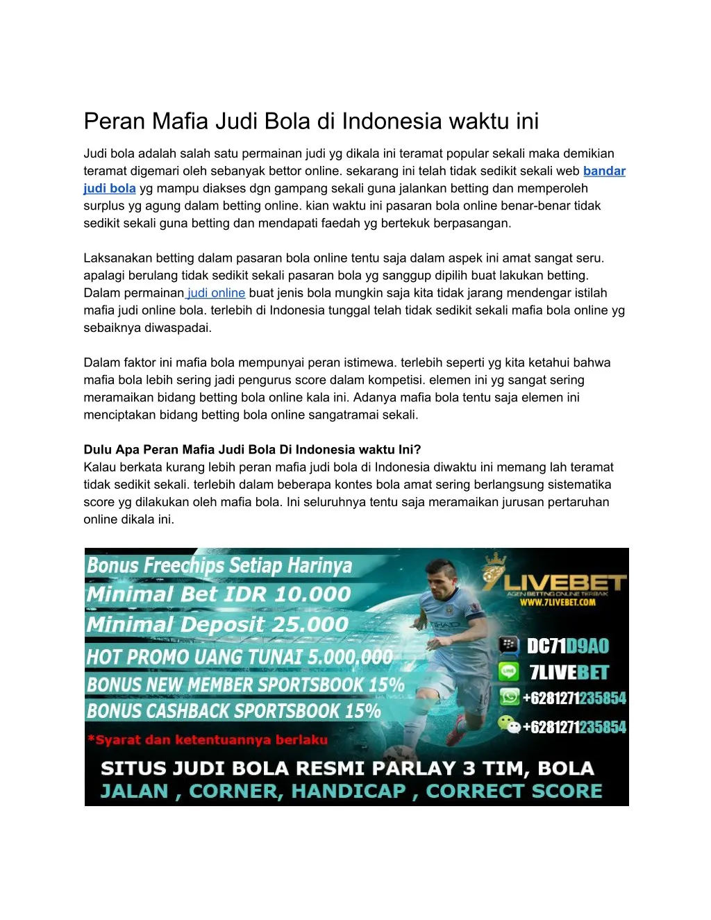 peran mafia judi bola di indonesia waktu ini