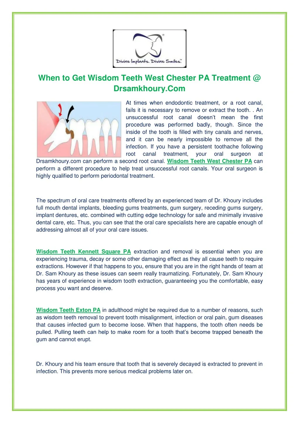 when to get wisdom teeth west chester