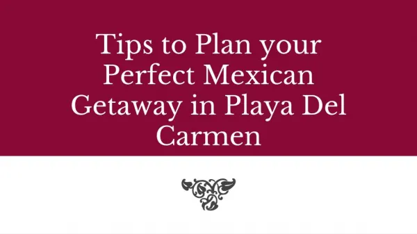 Tips to Plan your Perfect Mexican Getaway in Playa Del Carmen