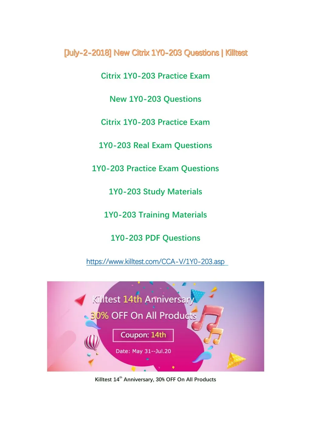 citrix 1y0 203 practice exam