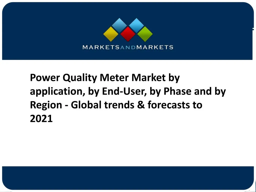 power quality meter market by application