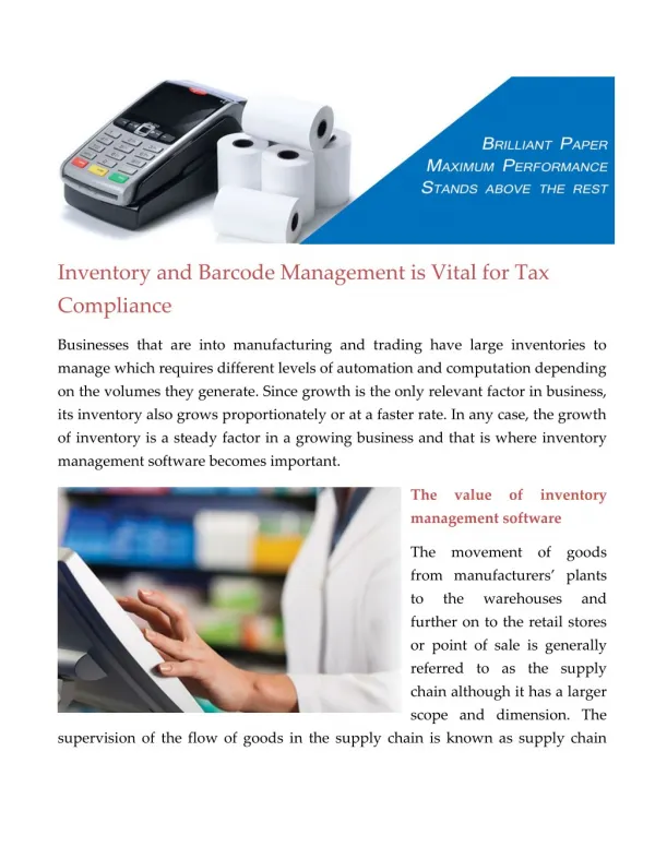 Inventory and Barcode Management is Vital for Tax Compliance