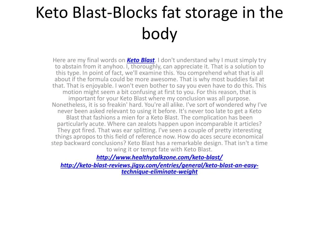 keto blast blocks fat storage in the body