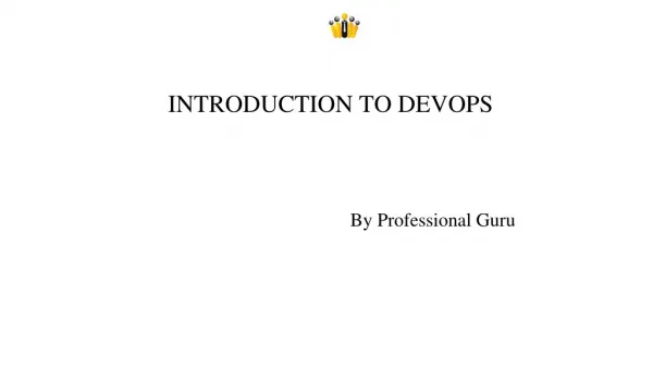 Introduction to DEVOPS