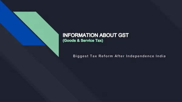 Get to know about GST services