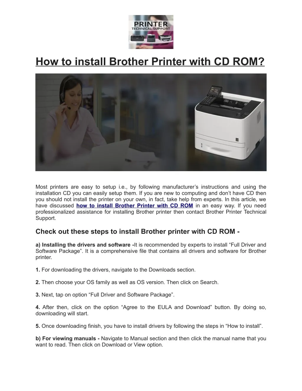 how to install brother printer with cd rom