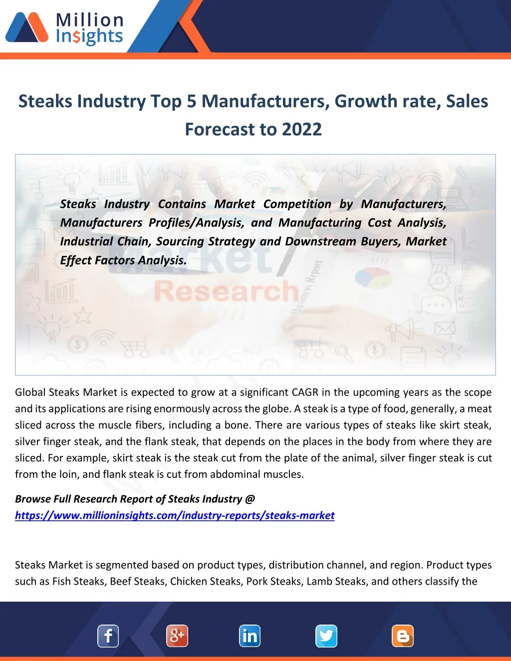 steaks industry top 5 manufacturers growth rate
