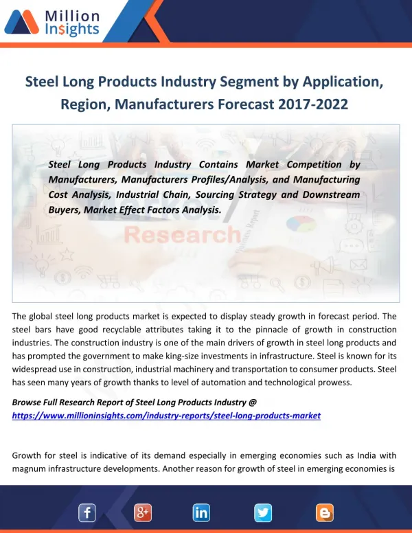 Steel Long Products Market Application and Specification by Type From 2017-2022