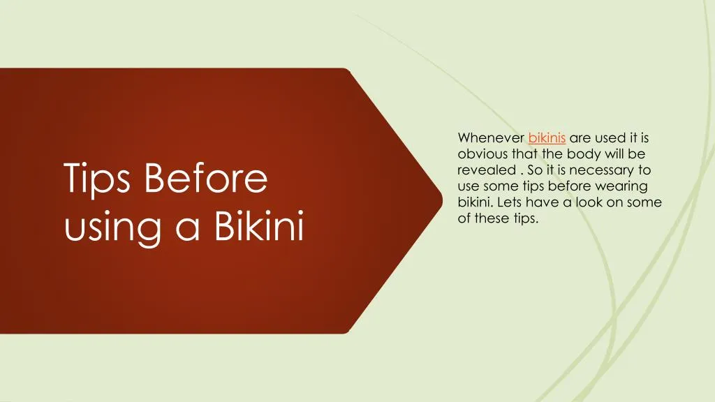 tips before using a bikini