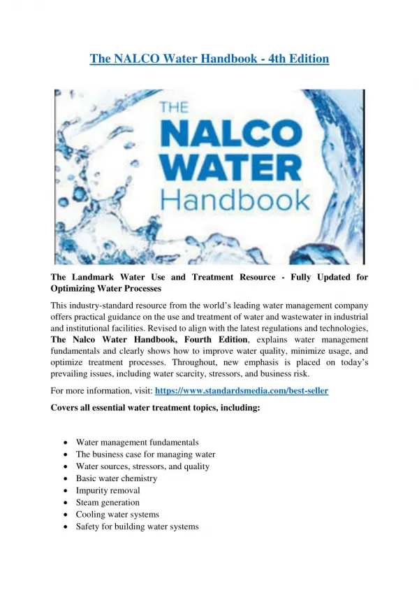 The NALCO Water Handbook - 4th Edition
