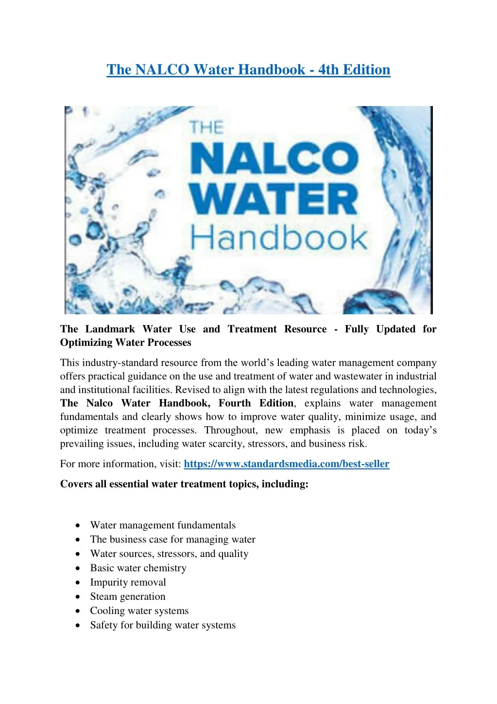 the nalco water handbook 4th edition