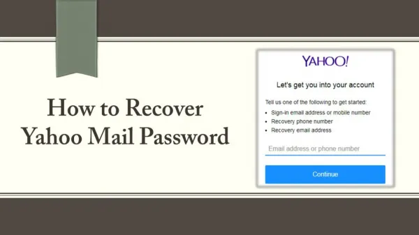Recover Yahoo Mail Password