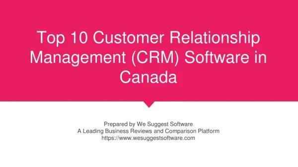 Top 10 customer relationship management (crm) software in canada