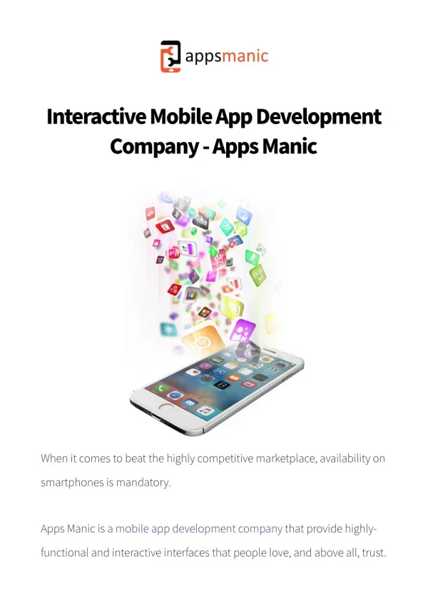 Interactive Mobile App Development Company - Apps Manic