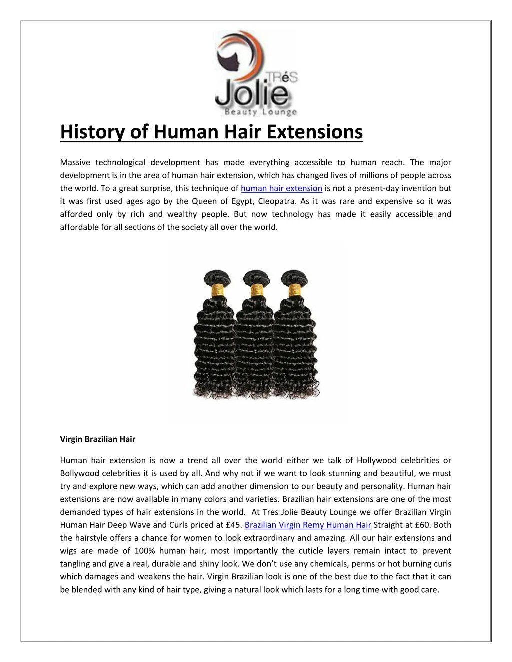 history of human hair extensions