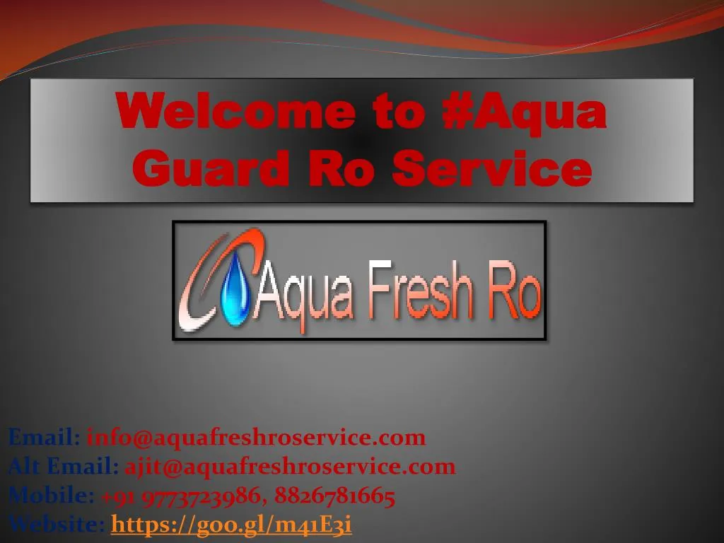 welcome to aqua guard ro service