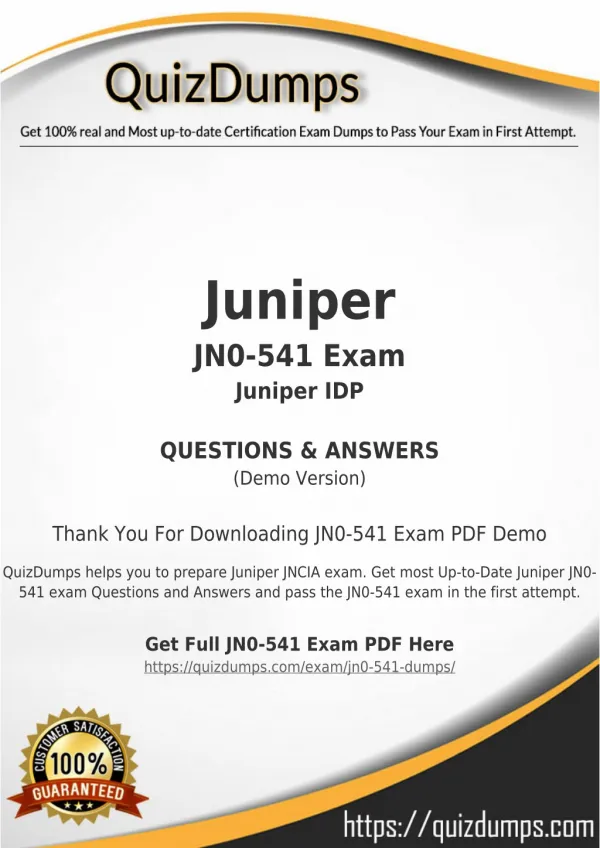JN0-541 Exam Dumps - Actual JN0-541 Dumps PDF [2018]