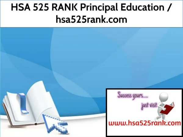 HSA 525 RANK Principal Education / hsa525rank.com