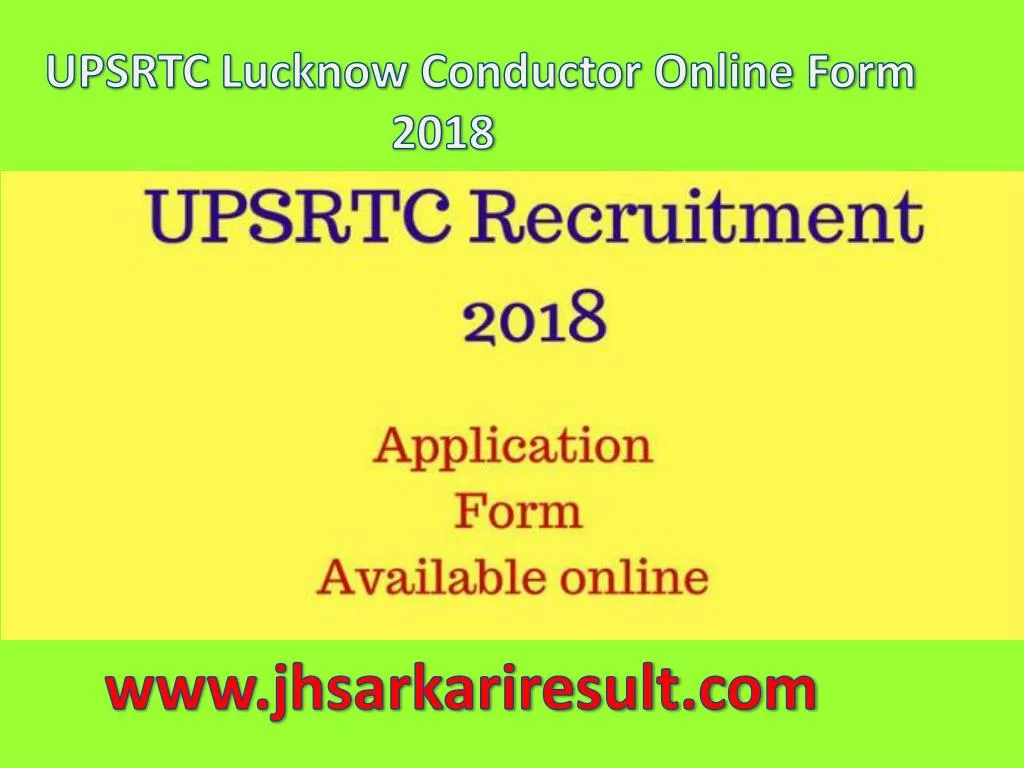upsrtc lucknow conductor online form 2018