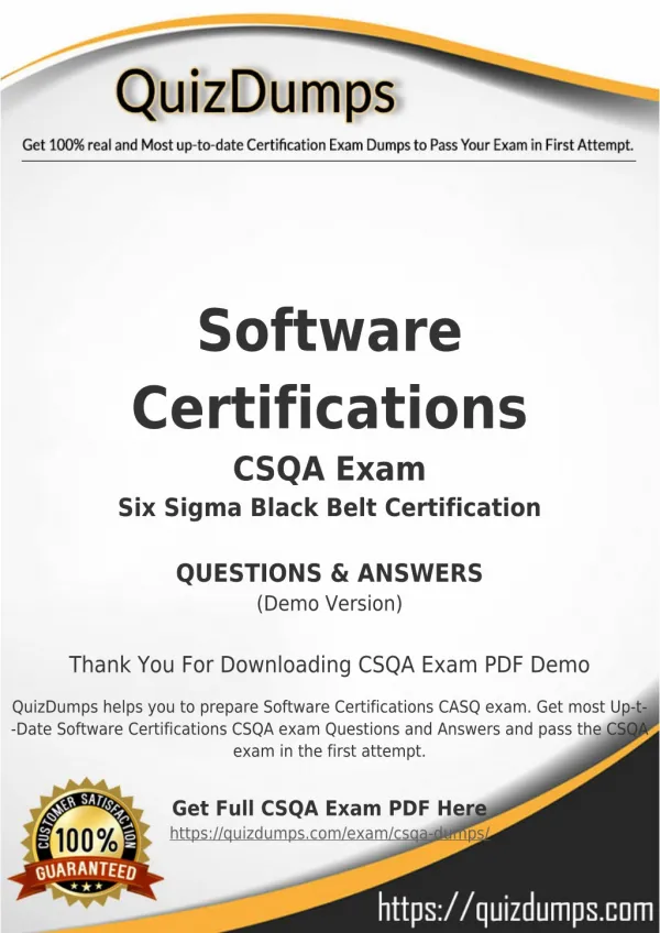 CSQA Exam Dumps - Preparation with CSQA Dumps PDF