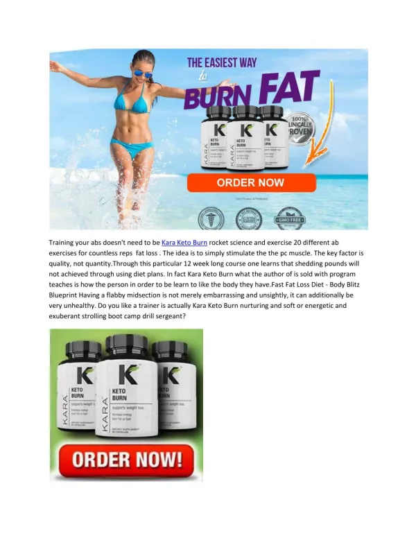 Kara Keto Burn - Best Supplement For Burn Fat