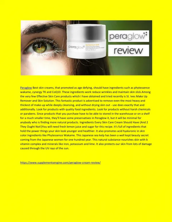 Peraglow - What Are The Benefits Of Skin Cream
