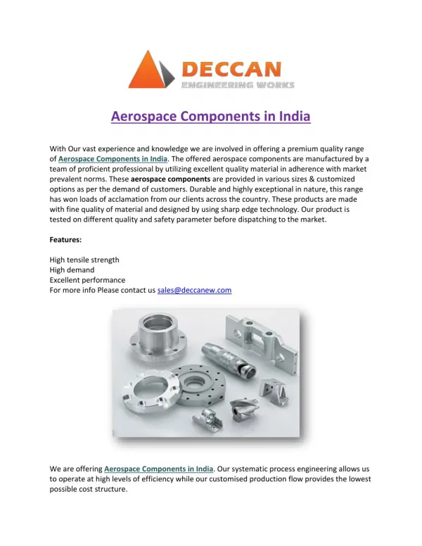 Aerospace Components in India