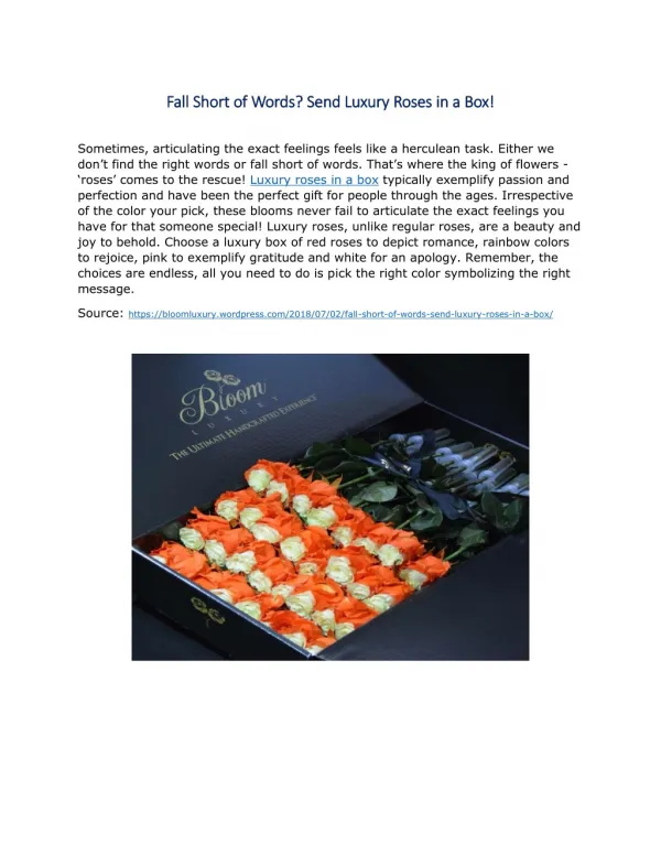 fall short of words send luxury roses