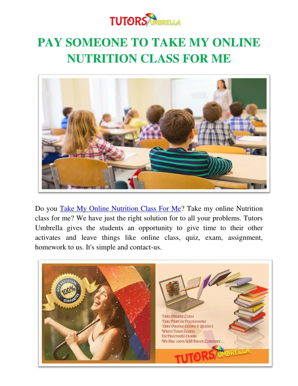 pay someone to take my online nutrition class