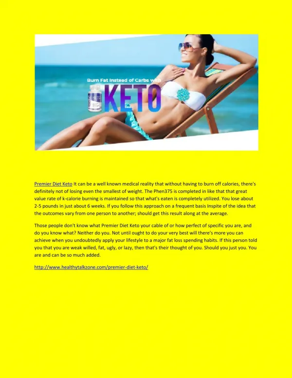 Premier Diet Keto - Burn Fat Quickly Without Exercise
