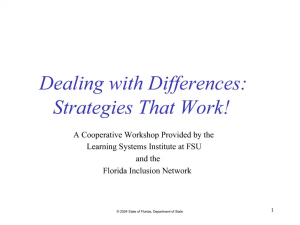 Dealing with Differences: Strategies That Work