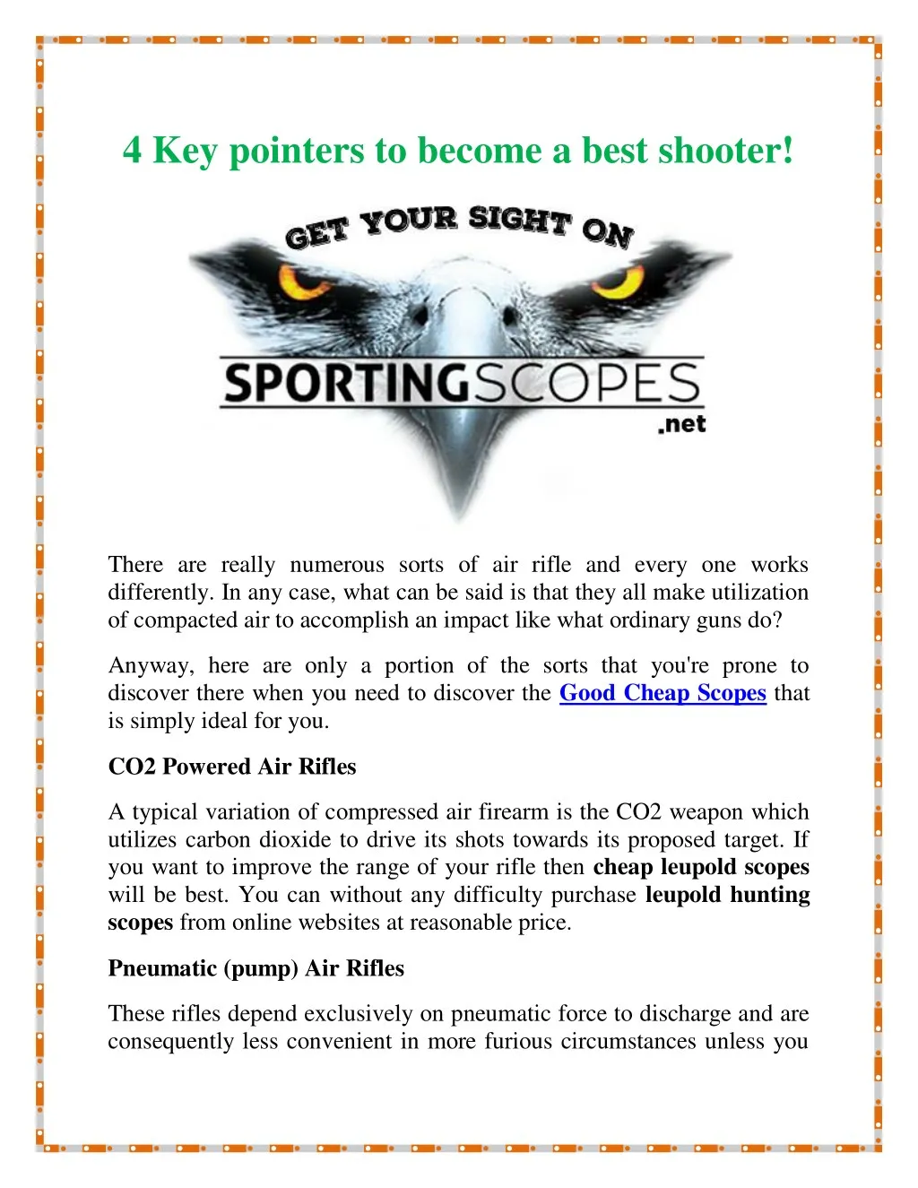 4 key pointers to become a best shooter