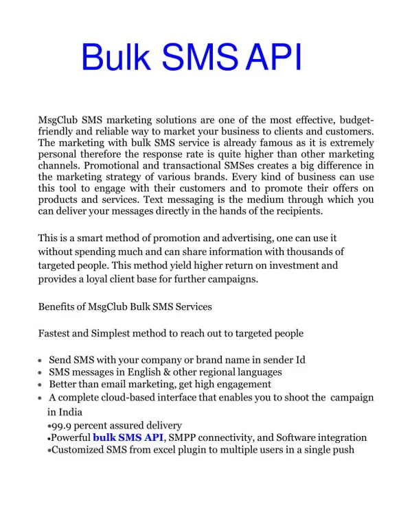 bulk sms api
