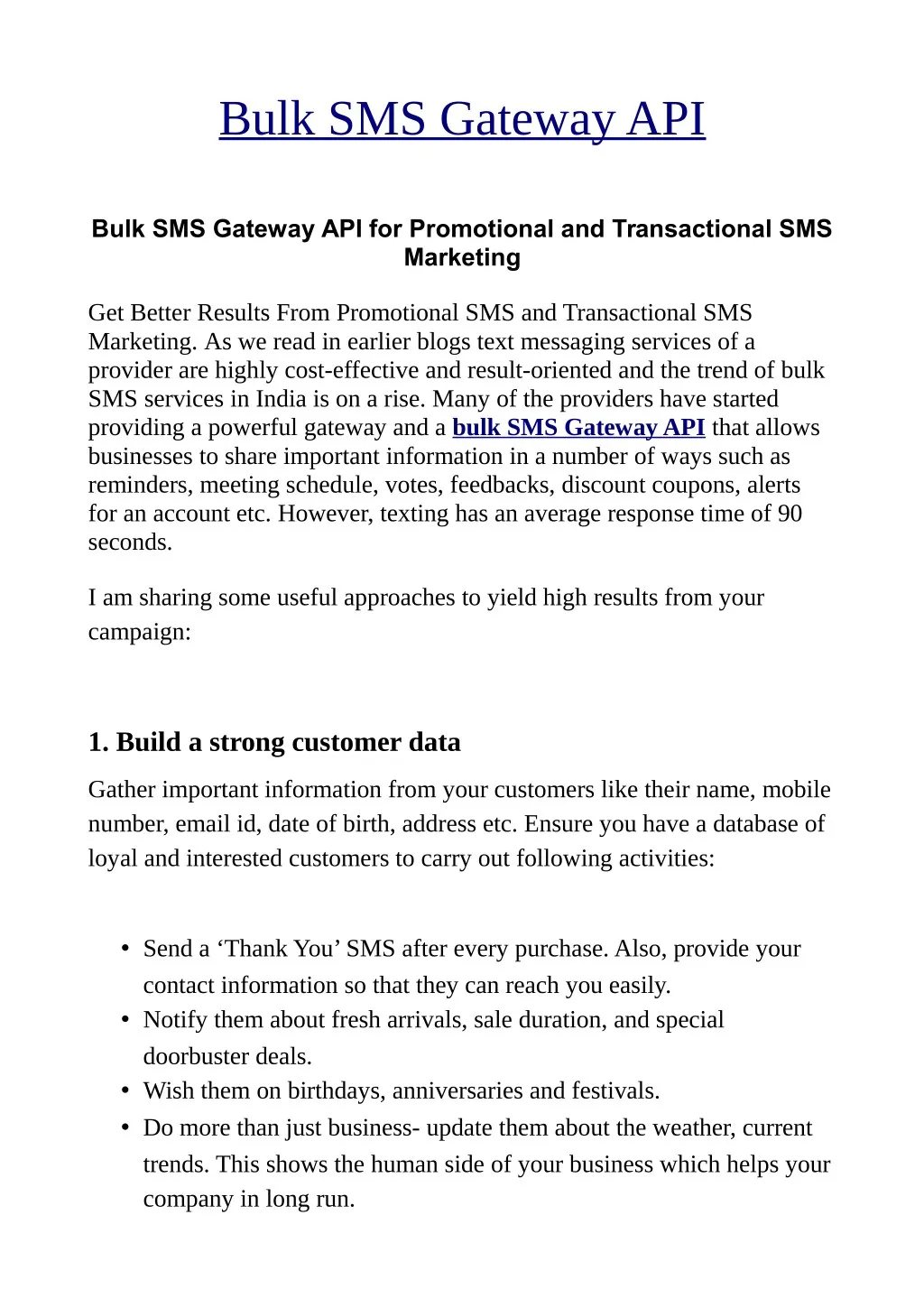 bulk sms gateway api