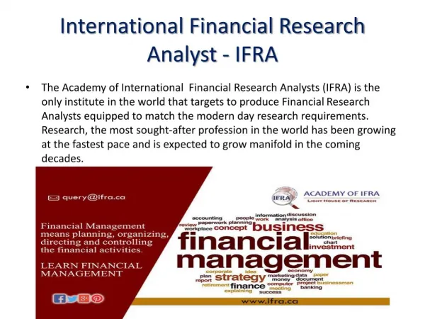 International Financial Research Analyst
