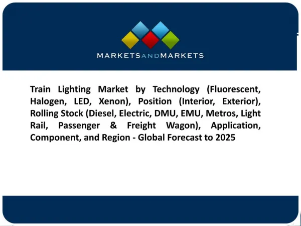 Train Lighting Market worth 370.8 Million USD by 2025