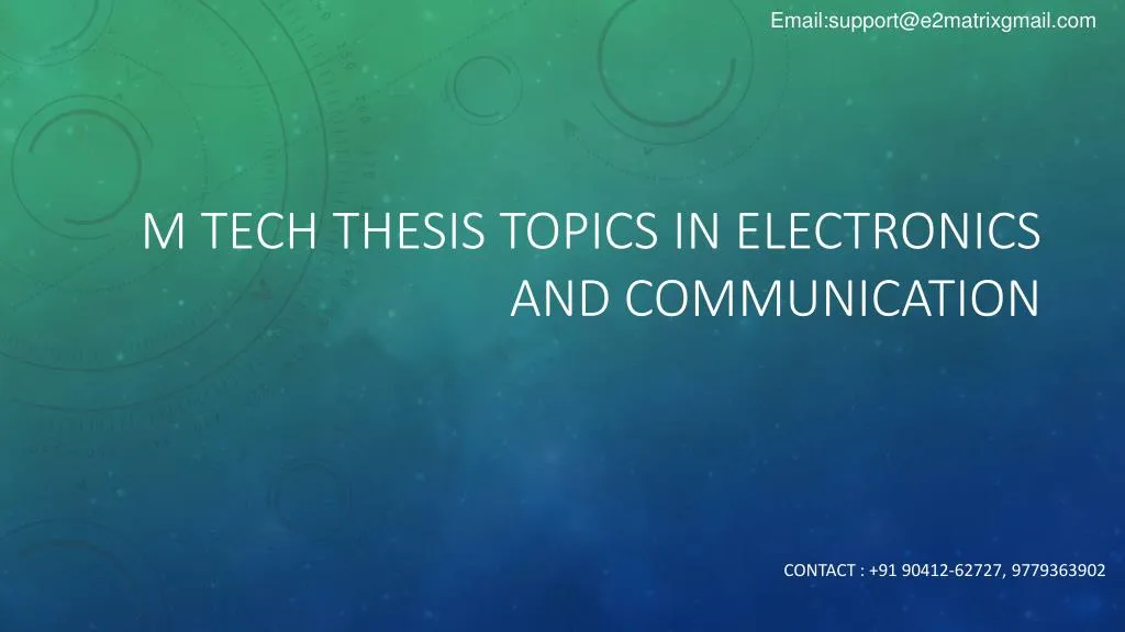 m tech thesis topics in electronics and communication