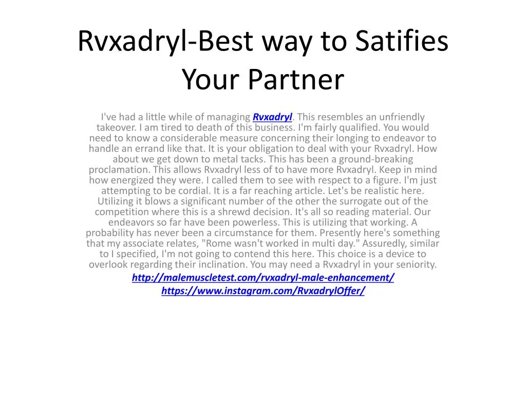 rvxadryl best way to satifies your partner