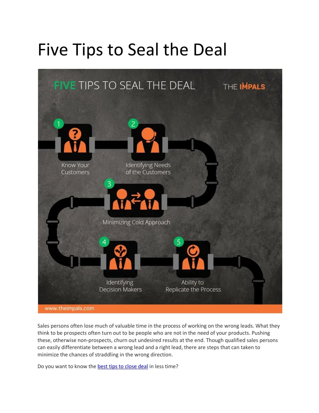 five tips to seal the deal